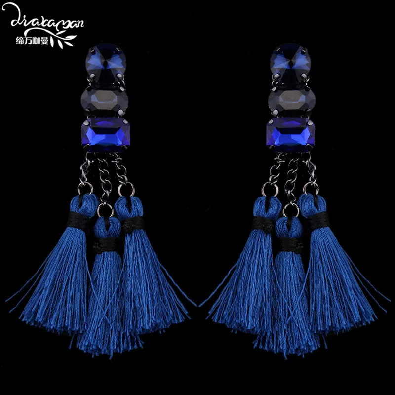 Dvacaman Brand 2017 New Boho Ethnic Long Drop font b Earrings b font Women Cheap Rope