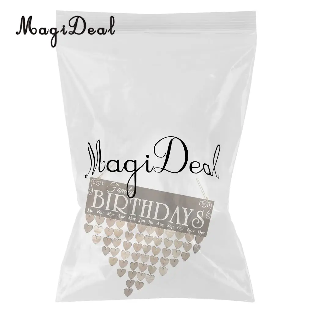 MagiDeal Family Birthdays Reminder Calendar Wooden Board Plaque Sign Hanging Decor