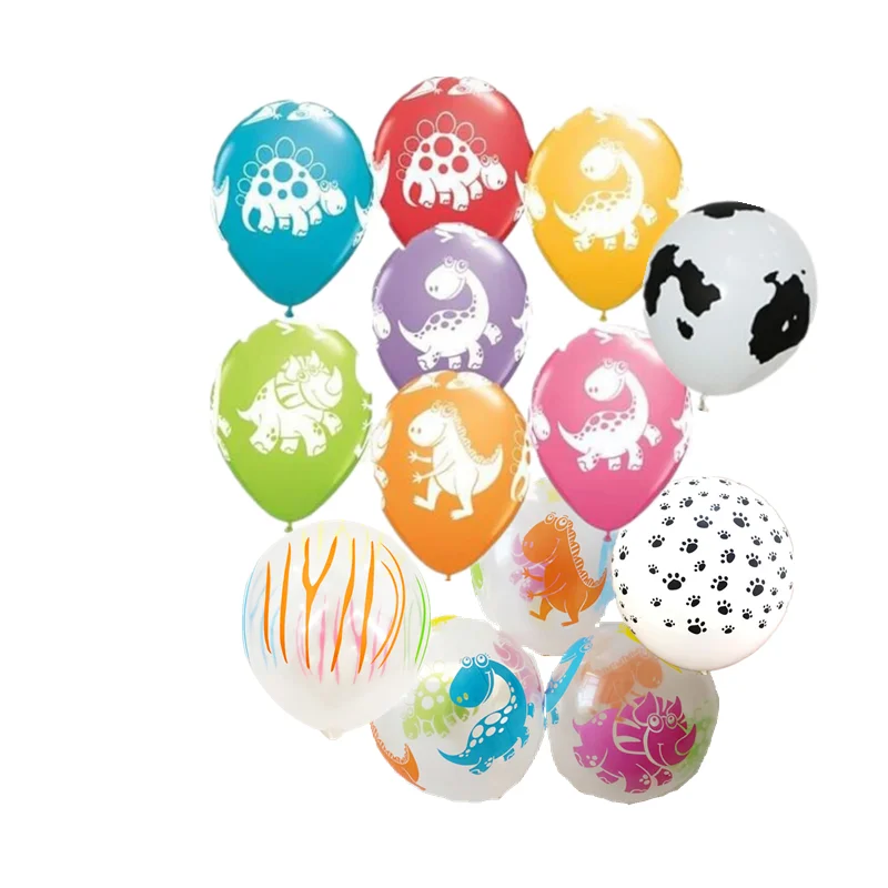 

The Dinosaur Dog Printed Animal Latex Balloons 20pcs Cow Zebra Baby Shower Boy Happy Birthday Party Decorations Kids Globos