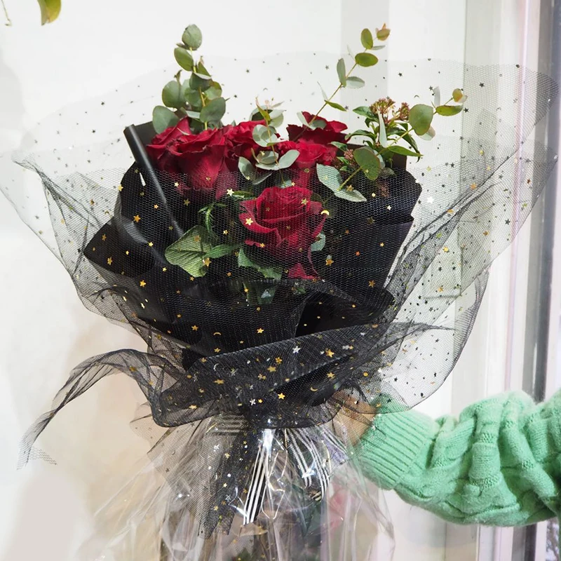 

New Flower Packaging Material Of Star Moon Yarn Golden Clothes