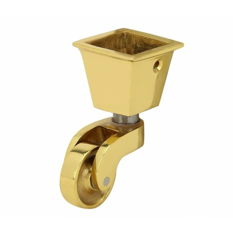 

4Pcs/Lot Square Polished Solid Brass Cup Caster Swivel Castor Castors Universal