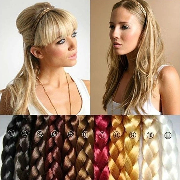 Groothandel Mode Vrouwen Synthetic Hair Band Vlecht Elastiek Bohemen Vlechten Haarband Hoofdband Gratis Verzending JJ85|hair accessories hair|bohemia hairheadband fashion - AliExpress