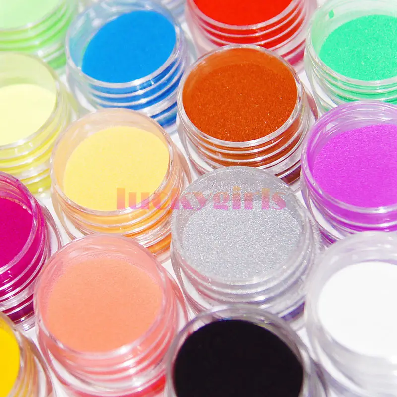 

12 Color carving acrylic Powder liquid Glitter Nail Art Tool Kit UV Dust gem Nail Tools UV gel builder nail powder