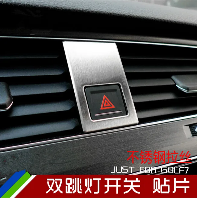 

Car styling Interior Warning switch Trim Cover Sticker For VW GOLF 7 MK7 VII Auto Accessories