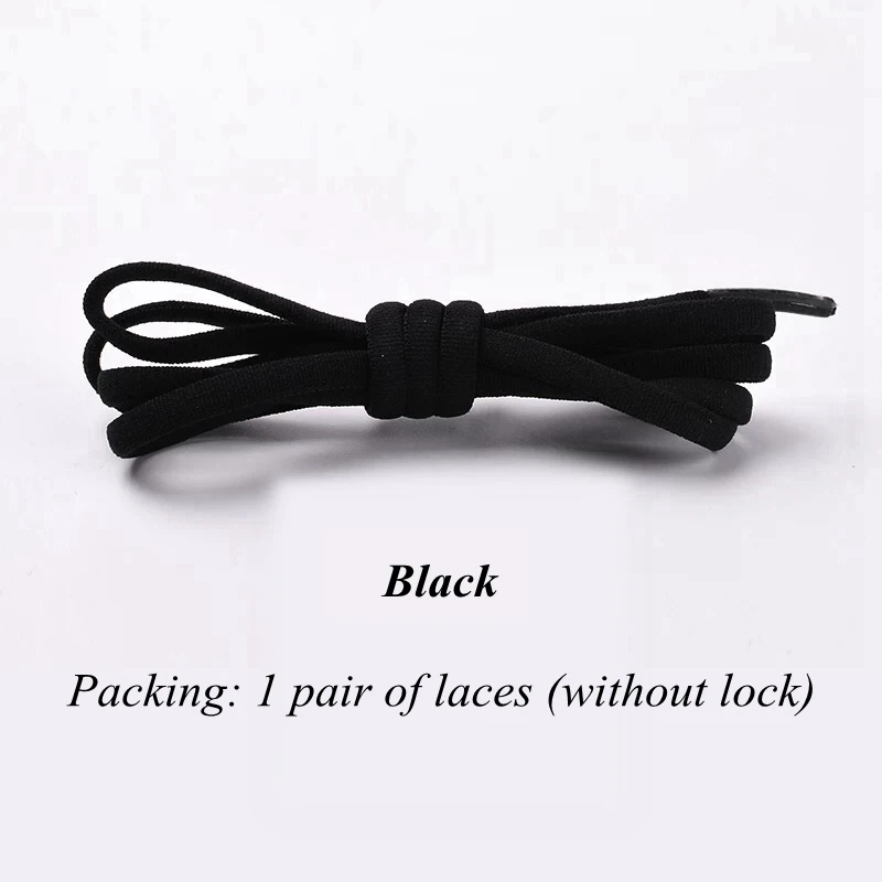 lace Black Новые полукруглые Шнурки Кроссовки без галстука шнурки Быстрый эластичный фиксирующий башмак шнурки дети взрослые женщины мужчины обувь кружева струны - Цвет: lace Black