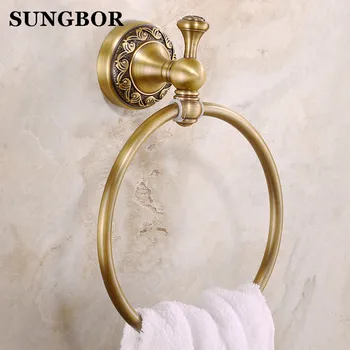 

Euro Style Wall Mount Antique Copper Towel Ring Bathroom Accessories Bath Towel Holder Bath Hardware ZL-8506F