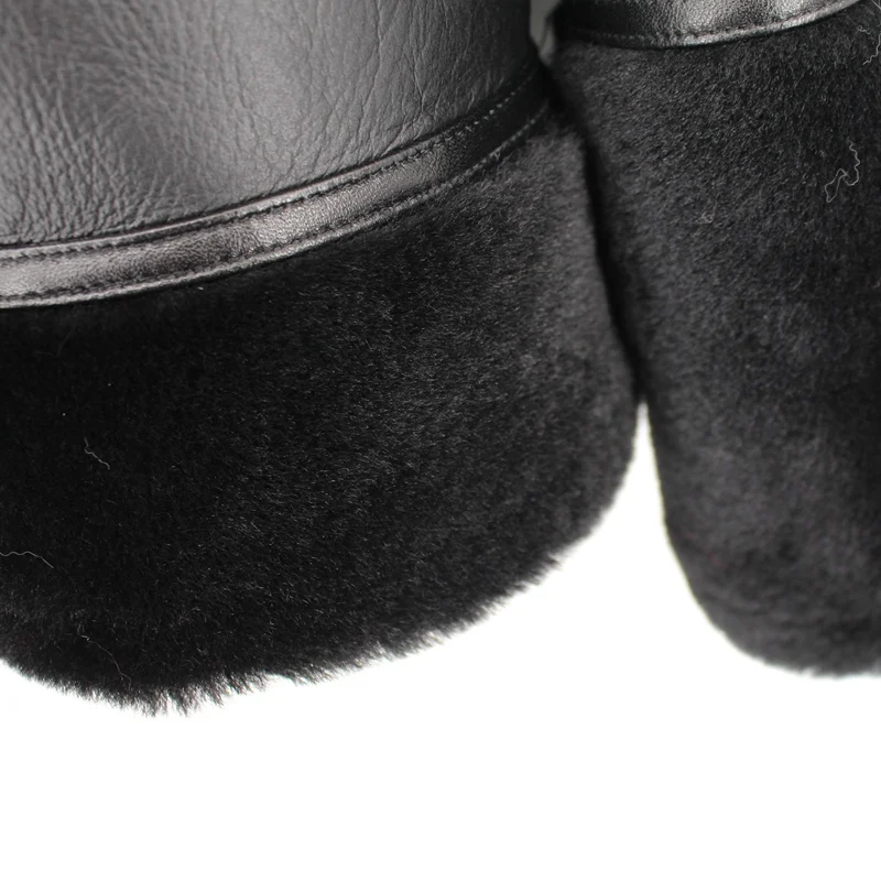 Натуральная овечья кожа и мех верхняя одежда куртки Модные Роскошные теплые женские зимние пальто женские толстые черные натуральный мех пальто
