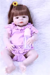 22 дюймов NPK полный силикона Reborn Baby Doll виниловые игрушки новорожденный очаровательны Кукла живые купаться игрушки играть дом игрушек на