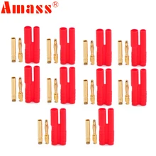 10pair AMASS 2 0mm Banana Gold Plated Bullet Connector Plugs With Belt Sheath For RC Connectors