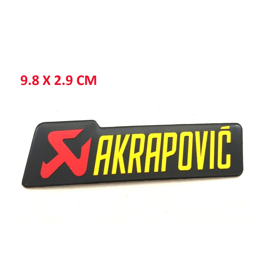 Мотоцикл Универсальный 98x29 мм алюминиевая этикетка наклейка Akrapovic глушитель наклейка глушитель наклейки для мотоцикла Уличный велосипед - Цвет: 98x29mm 10pcs