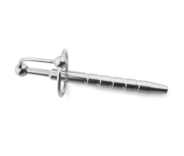 Male Stainless Steel Urethra Catheter with 2 size Cock ring,Penis Urinary Plug,Sex Toy,Adult Game,Urethra Stimulate Dilator