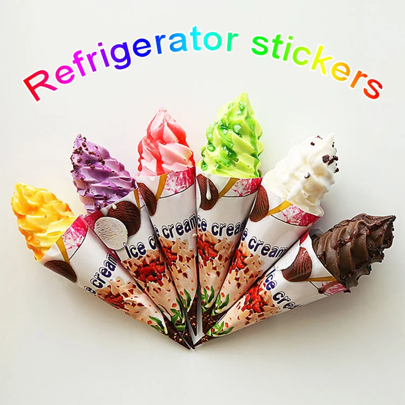 

Artificial Ice Cream Food Resin Fake Ice Cream Model Squishy Toys Cute Charm Simulation Foods Decor Fridge Magnets Miniatures