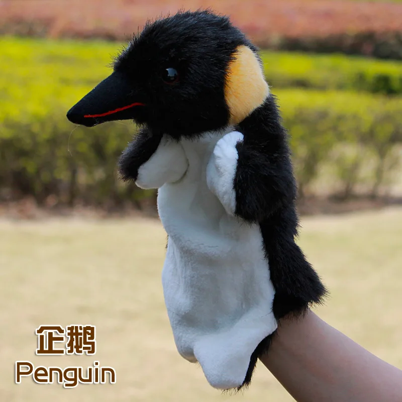 Large puppet toy penguin animal hand gloves dolls cartoon puppet plush