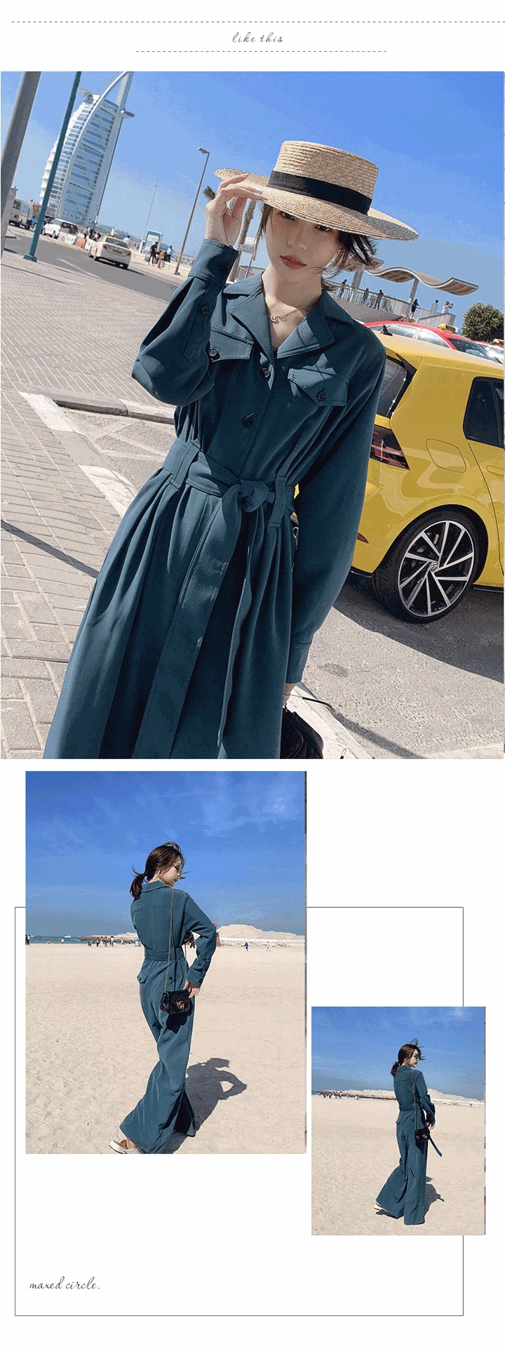Для женщин Корейский Офисные женские туфли Chic свободные Повседневное пояса широкие брюки брючный комбинезон женский с длинным рукавом высокая уличный стиль прямые брюки