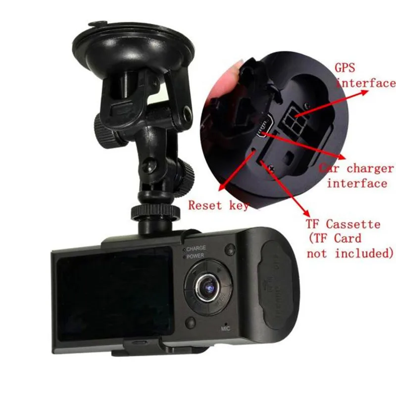 

Hot 2.7'' 1080P DVR Camera Recorder Dash Cam G-Sensor GPS Dual Len Camera Silver Hifi Hdmi Full Hd Camcorders for car Dropship