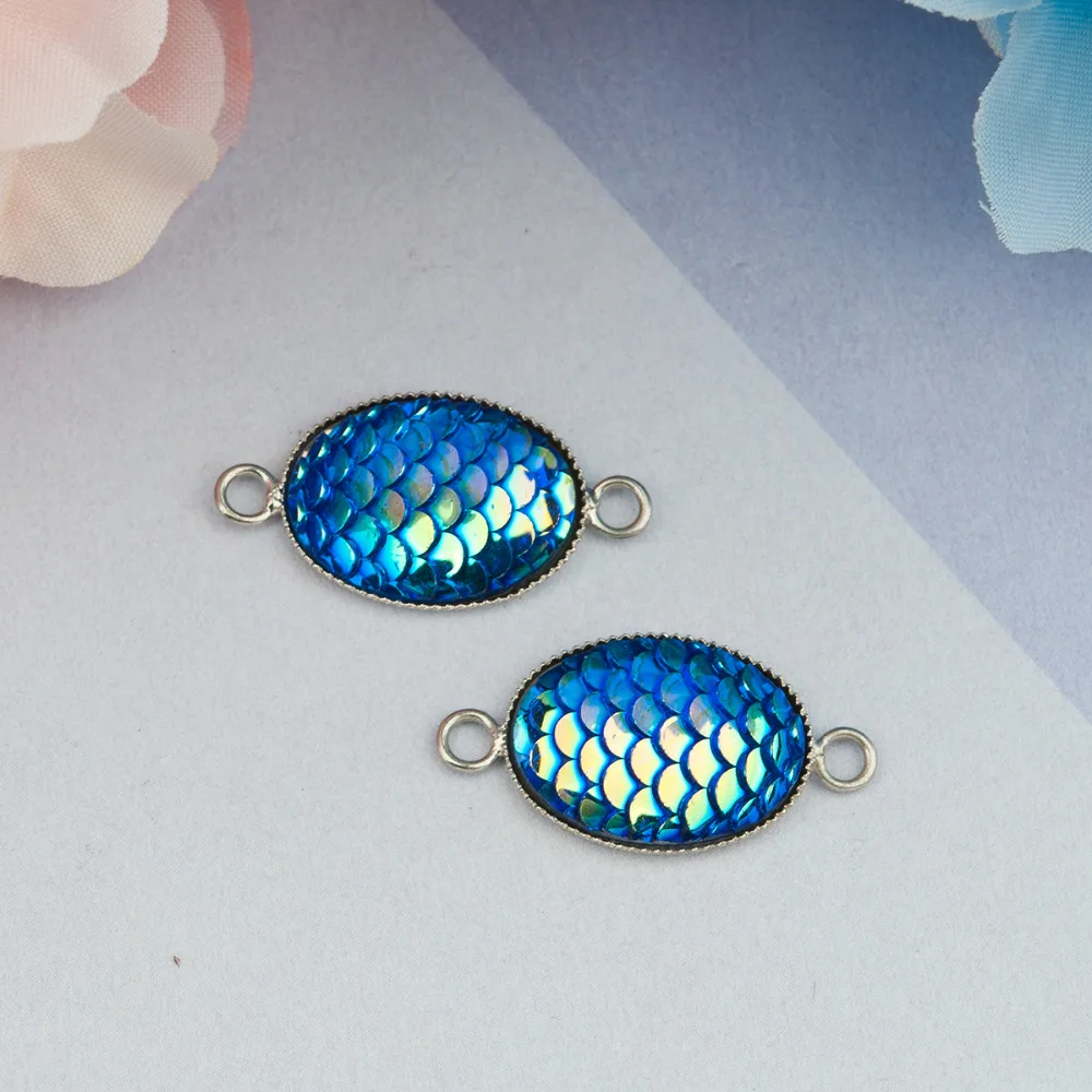 DoreenBeads медная Русалка из смолы Коннекторы в форме рыбьего дракона Овальный