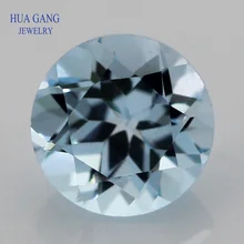 Небесно-Голубой топаз натуральный драгоценный камень круглой формы с огранкой размер 1,0~ 10 мм для изготовления ювелирных изделий своими руками