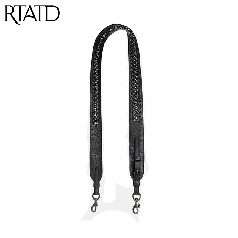 

RTATD New genuine leather zipper design women handbags strap easy matching lady gold silver buckle bags accessories C406