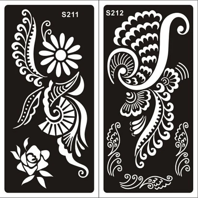 20 stücke mehndi indische henna tattoo schablonen temporäre 20 stücke mehndi indische henna tattoo schablonen temporäre