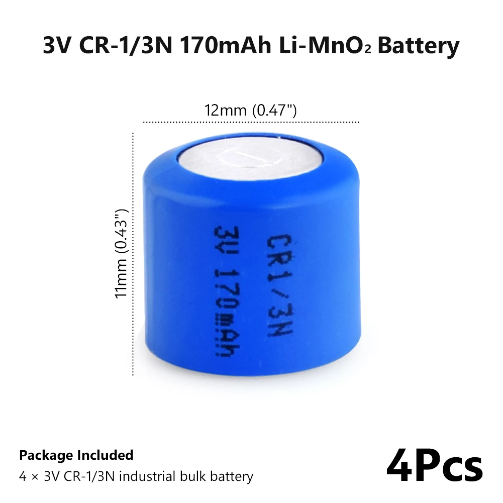 YCDC 3V литиевые элементы CR1/3N Кнопочная батарея CR11108 DL1/3N 2L76 CR1 CR111 170mAh высокоразрядные Аккумуляторы высокого тока - Цвет: 4 PCS