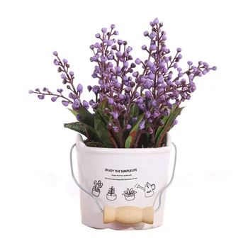 

Fake Flower Pot Landscape Simulation Green Plant Potted Home Decoration Accessories Living Room Hotel Flowers Decor Wedding Gift