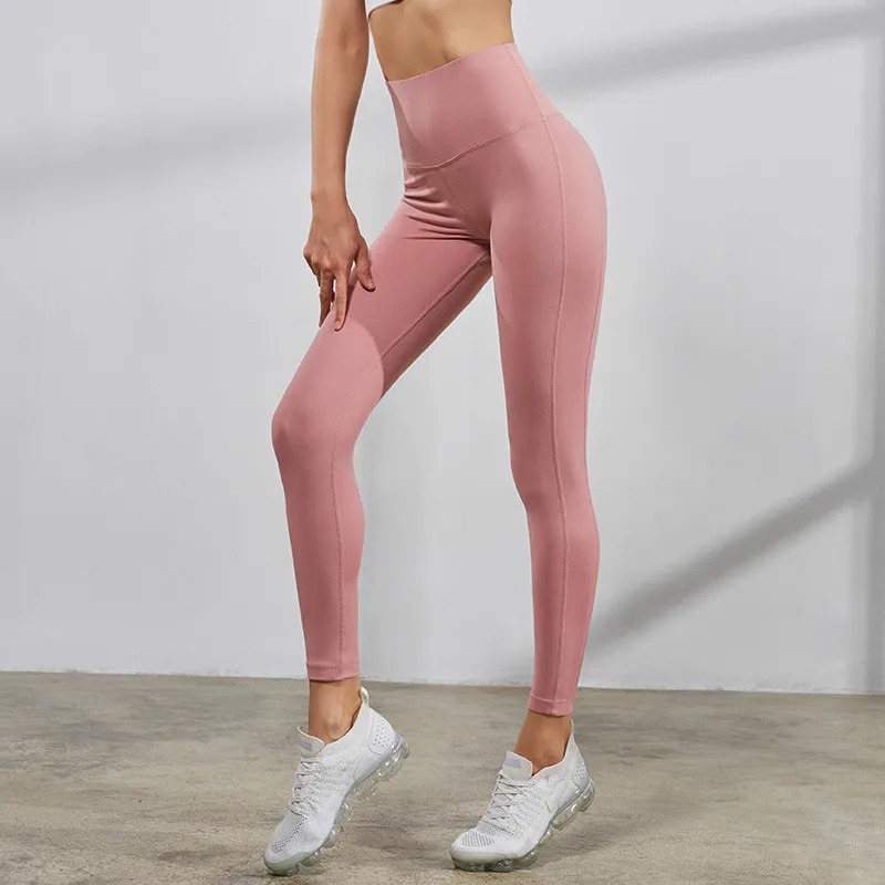 

Sexy Pink Yoga Leggings Workout Female Fitness Running Women High Waist Sport Super Stretchy Full Yoga Pants Top Quality Sport