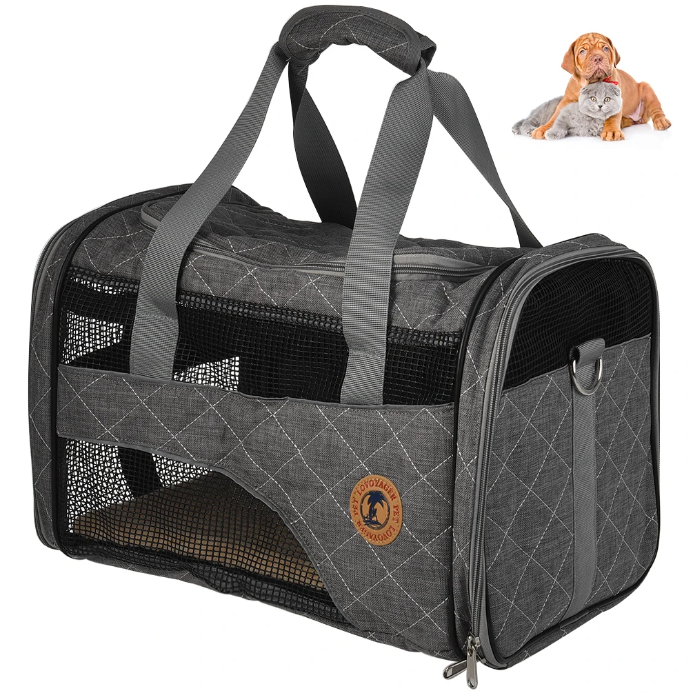 

Petacc High quality Dog Travel Bag Breathable Fashion Pet Carrier Pet Shoulder Bags Suitable for Dogs about 15''Back Length
