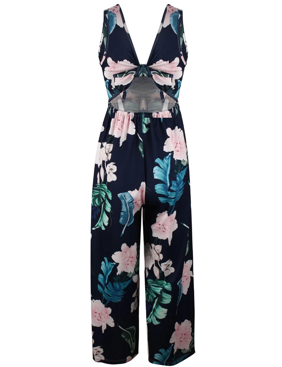 Gladiolus Hot Summer Jumpsuit Women 2019 V Neck Floral Print Split Long Pants Beach Sexy Jumpsuits 2019 Rompers Womens Jumpsuit (46)