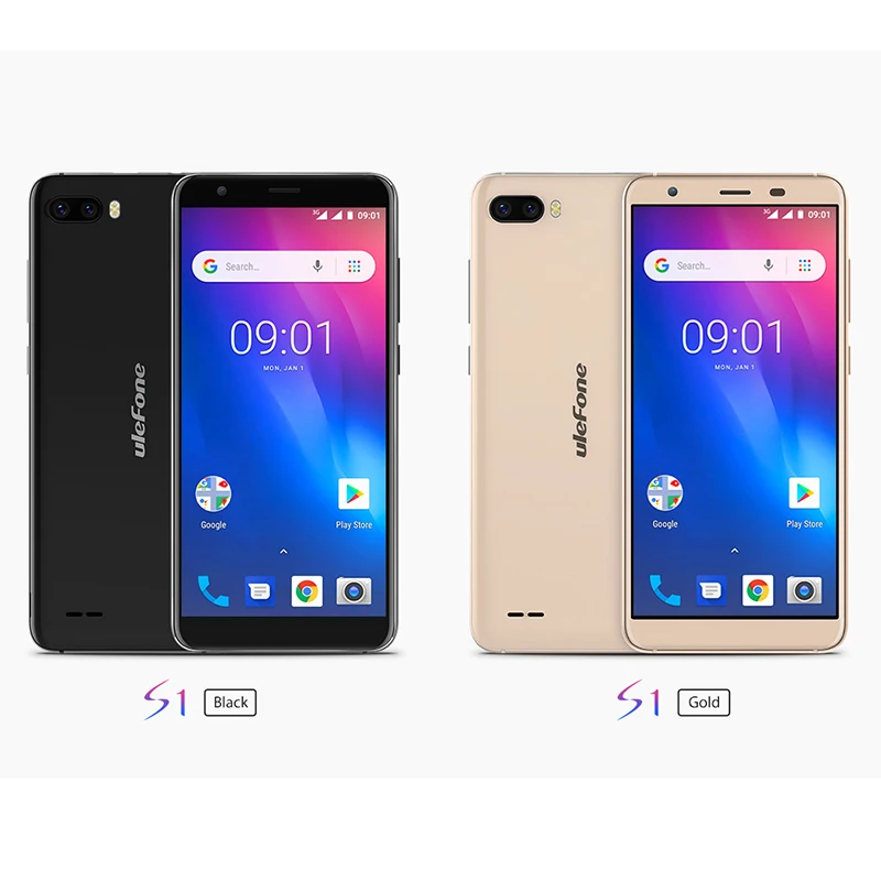 Ulefone S1 برو الهاتف المحمول الروبوت 8.1 5.5 بوصة 18:9 MTK6739 رباعية النواة 1 GB RAM 16 GB ROM 13MP + 5MP الخلفية كاميرا مزدوجة 4G الهاتف الذكي