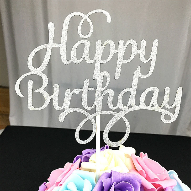 

1pc Creative Topper Cake Flag Happy Birthday Cake Flags Single Stick For Family Birthday Party Baking Decoration Supplies
