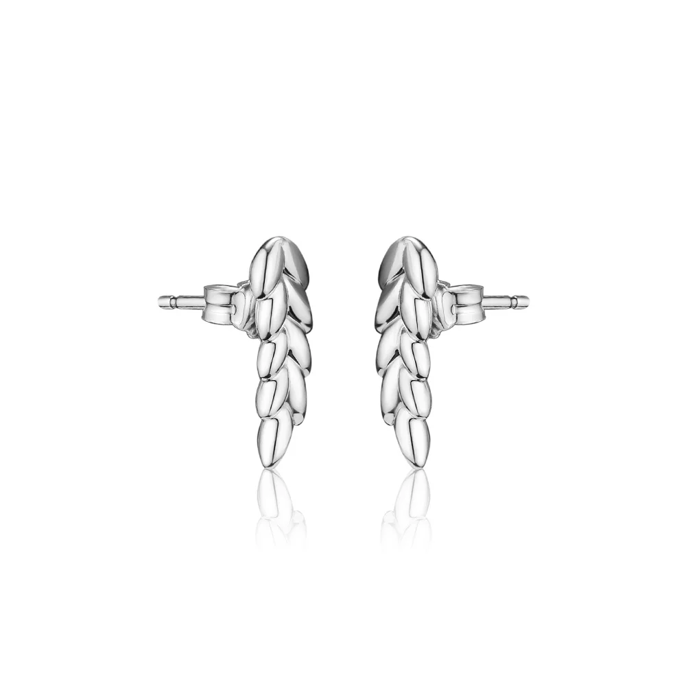 

2018 Autumn Real 925 Sterling Silver Earrings for Women Curved Grains Stud Earrings Clear CZ Original Jewelry DIY Making