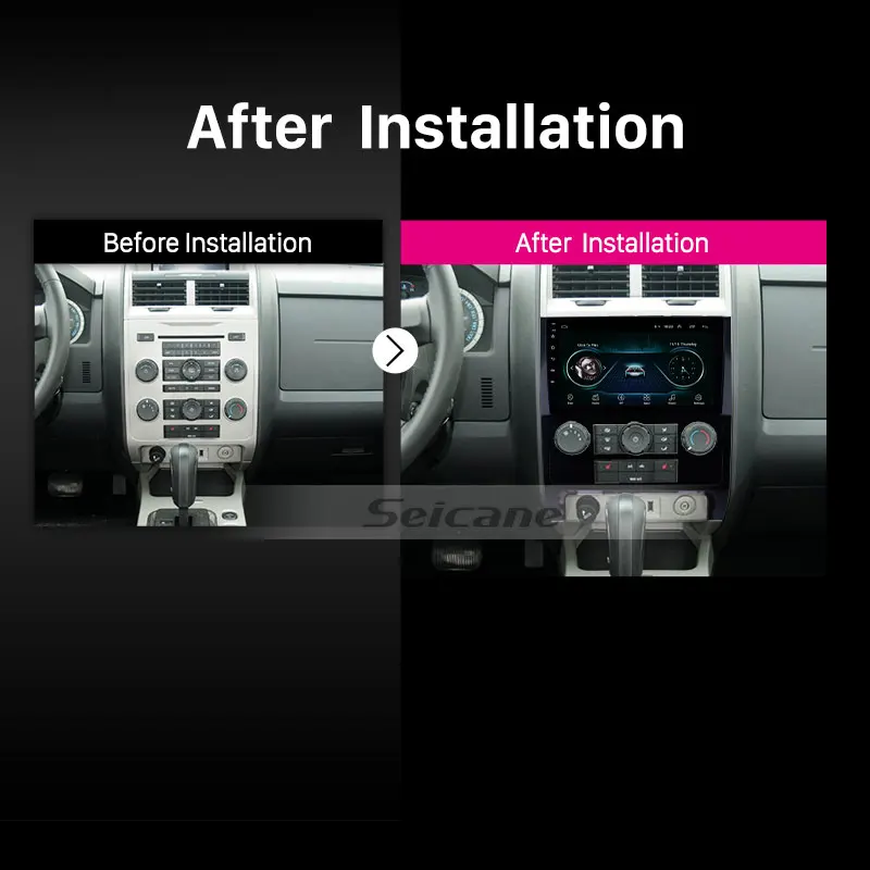Top Seicane 9" HD Car GPS Navi Android 8.1 Autoradio for Ford Escape 2007-2012 Unit Player support Carplay SWC 3G TPMS OBD2 DAB+ DVR 5