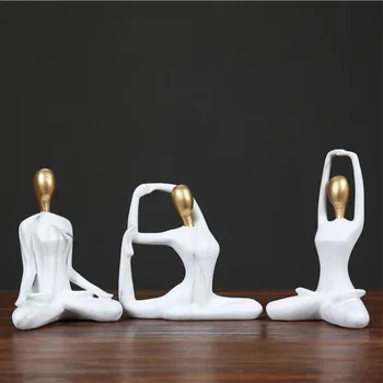 

Resin Statue Yoga Girls Lady Figurines Nordic Decorative Home Crafts Living Room Decoration Wedding Handicraft Ornament Gift