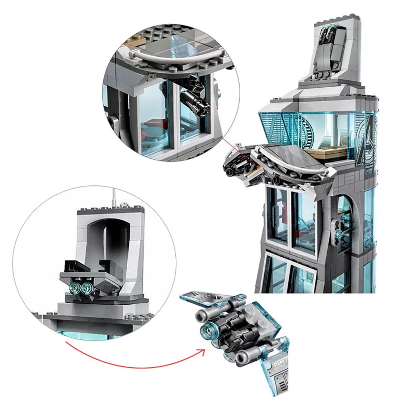 Pаспродажа 511 шт Звездные войны Marvel супер герой Железный человек атака на Мстители Лига башня модель строительные блоки Copmatible Legoingly Starwars