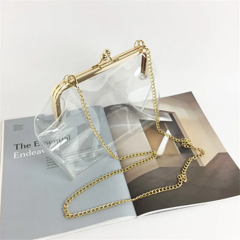 Miyahouse شفافة PVC المواد حقيبة ساعي للنساء الكورية نمط Crossbody حقيبة مع سلسلة ل الإناث الأزياء حقيبة كتف Miyahouse شفافة PVC المواد حقيبة ساعي للنساء الكورية نمط Crossbody حقيبة مع سلسلة ل الإناث الأزياء حقيبة كتف