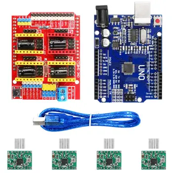 

V3.0 Engraver CNC Shield+Board+A4988 Stepper Motor Drivers for Arduino for UNO R3