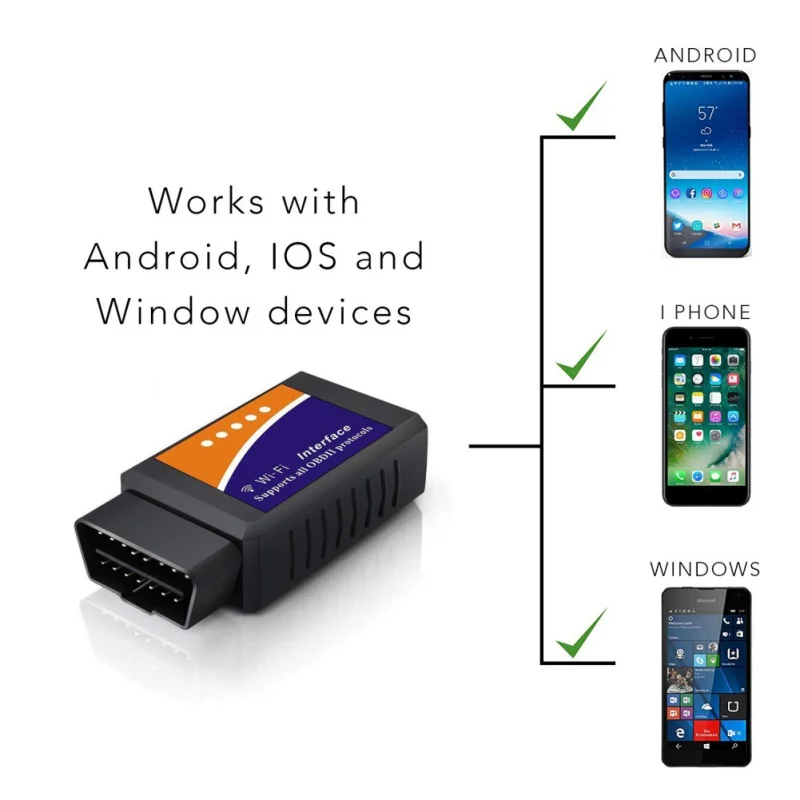 elm327 Wi-Fi OBD2 V1.5 Диагностический Автосканер лучший чип с Elm 327 Wifi OBD подходит для IOS Android/iPhone Windows