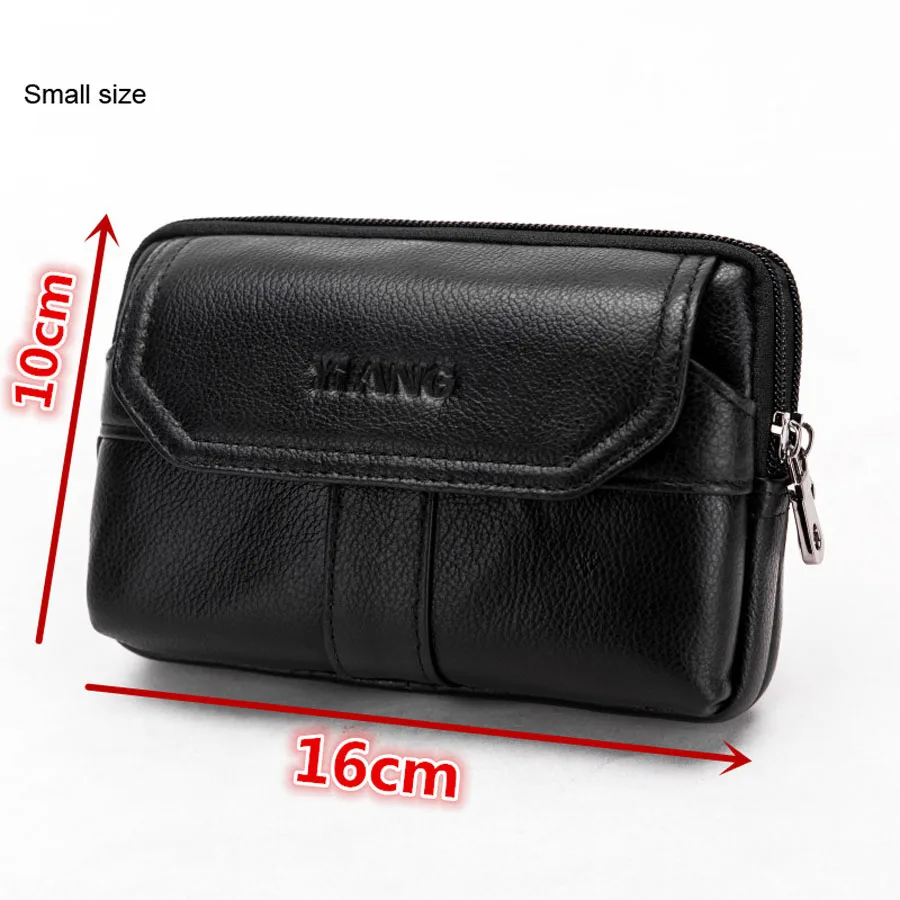 Yi'ANG натуральная кожа двойной слой талии поясная сумка Хип бум кошелек ремень крест сумка 5' до 6' Сотовый/мобильный чехол для телефона для Iphone