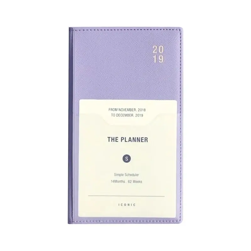 

2019 Pocket monthly weekly planner 10*16.8cm 176P cool Korean fashion stationery