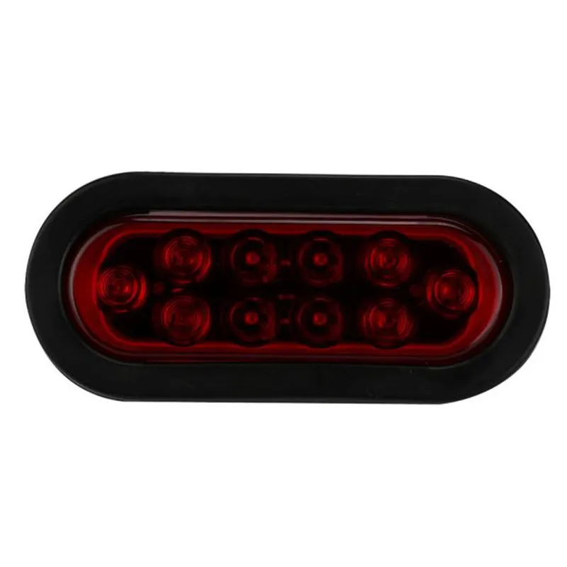 AUTO 1x RED 6 Oval LED 10 Diode Trailer Tail Lights Rear Turn Signal Truck Trailer