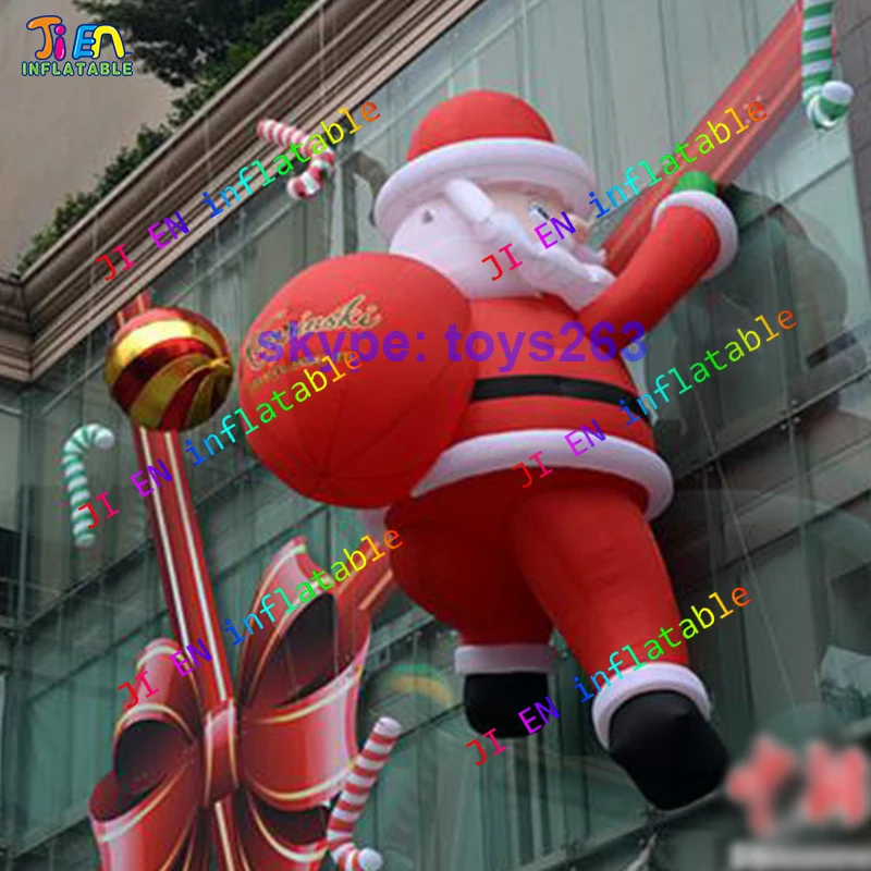 4m/5m/6m high inflatable santa claus with gift bag Xmas old man / Santa is coming!! air inflate climb on wall | Игрушки и хобби