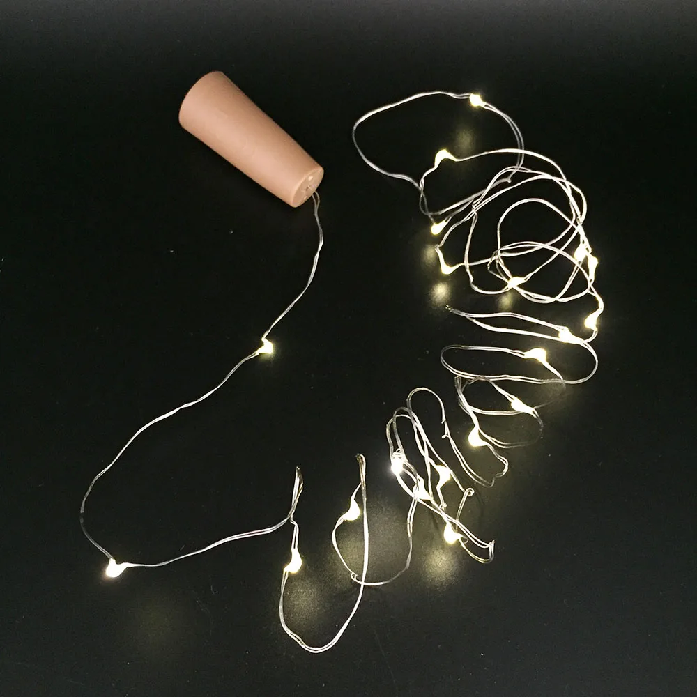 1m / 2m Silver Copper Wire LED String Light Bottle Stopper For Fairy Party Wedding Christmas Holiday Lighting Powered by Battery 1m / 2m Silver Copper Wire LED String Light Bottle Stopper For Fairy Party Wedding Christmas Holiday Lighting Powered by Battery