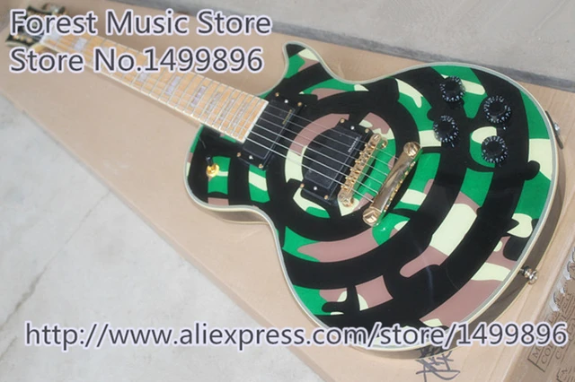 Best price at $288 Cheap Hot Selling Vertigo Bullseye Finish Mahogany Zakk Wylde LP Electric Guitar Maple Fretboard Guitar As Picture