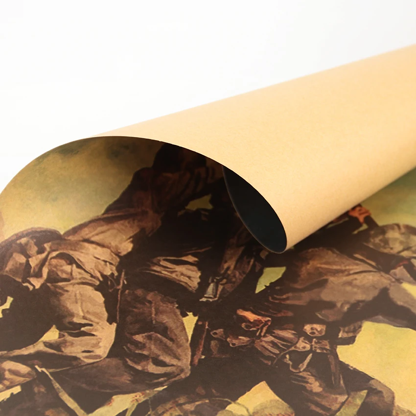 TIE LER поднимающий флаг на Iwo Jima ретро постер из крафт бумаги интерьер бар кафе