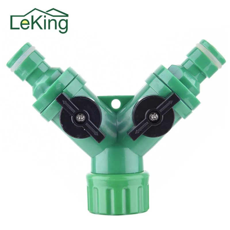 

Plastic Water Hose Splitter Outdoor Faucet Sprinkler and Drip Systems of Tee Pipe Ball Valve Garden Water Hose Y Connector
