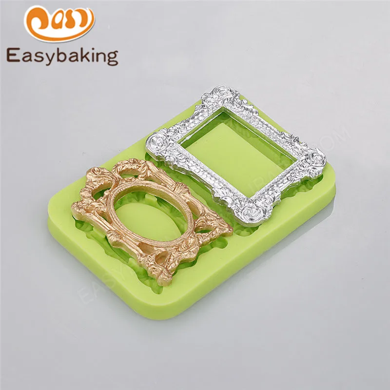 

Food Grade Material Fondant Cake Decoration 3D Mould New Carving Shape Mini Classic Rectangle Silicone Mold Frame for Fimo Resin