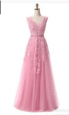 Robe De Soiree, кружевное платье с вышивкой бисером, v-образный вырез, открытая спина, платья для выпускного вечера, банкетные сексуальные розовые платья для подружек невесты, дешево, под 50 - Цвет: dusty rose
