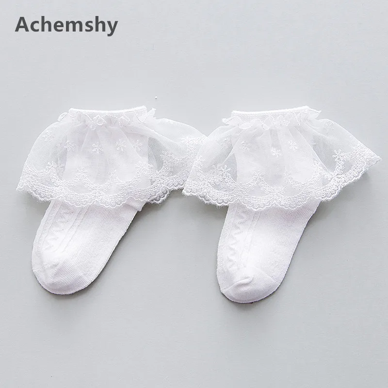 

Spring Summer Princess Fan-shaped Flower Lace Non-slip Baby Girls Socks Infant Ankle Socks For New 0-3 Y