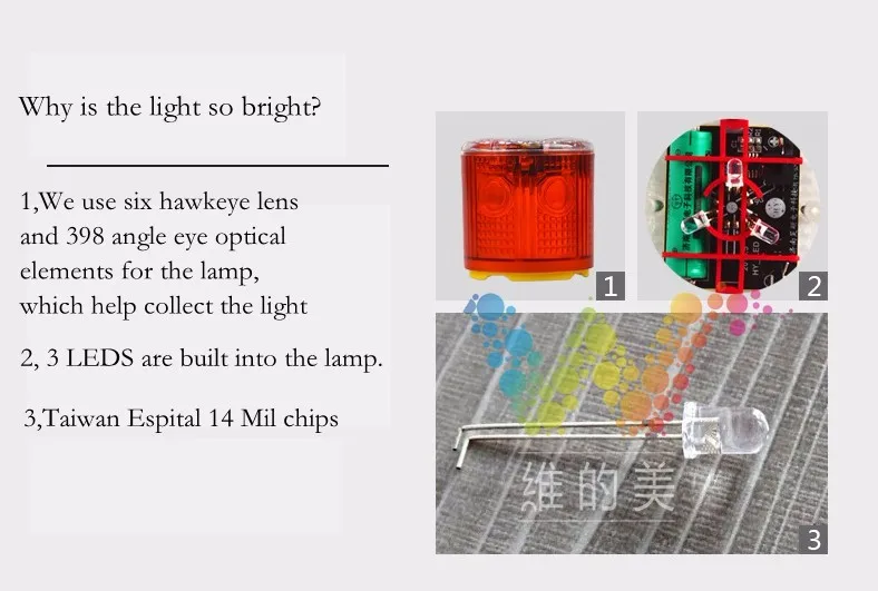 Солнечные легко партии Предупреждение проблесковый маячок Strobe Light кнопку со