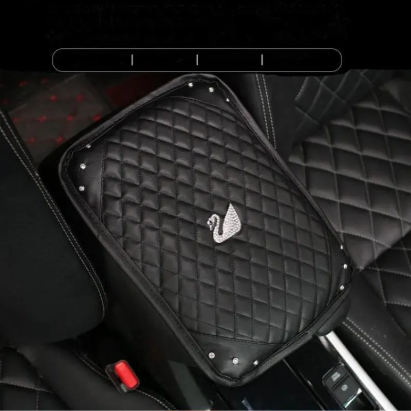 Нил из искусственной кожи автомобильный подлокотник Обложка Pad со стразами автомобиля центральной консоли подлокотник подушки Чехлы для мангала протектор